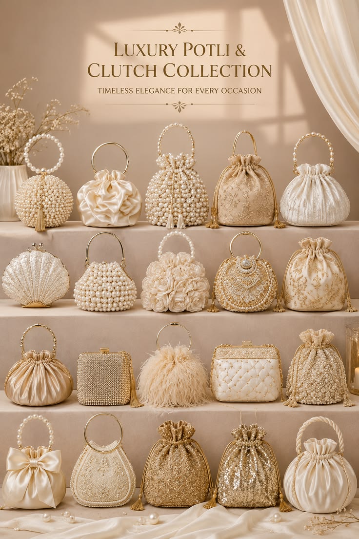 Hand Made Luxury Bags. Pearl and Crystal
