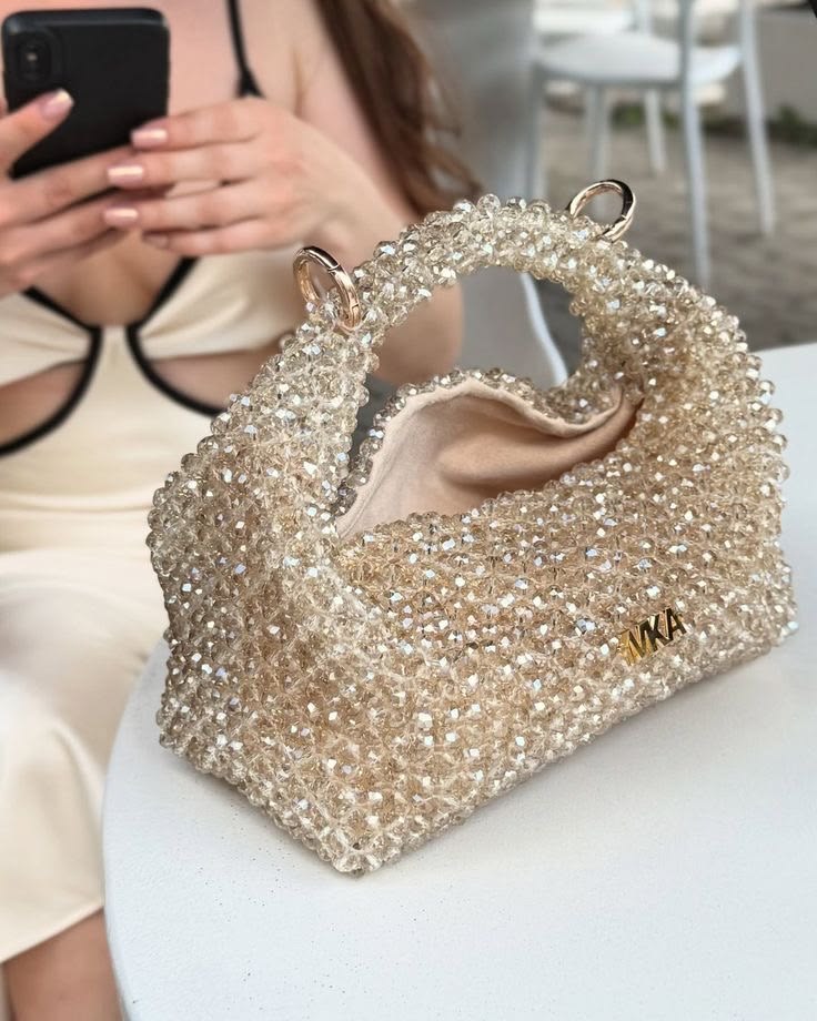 Pearl Beaded Bridal Clutch