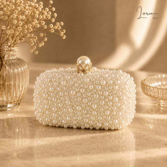 Pearl Beaded Bridal Clutch