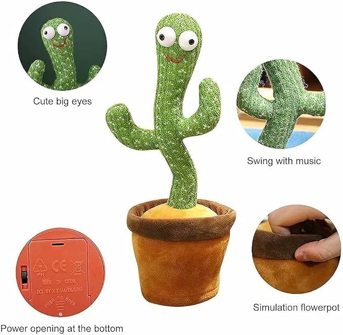 Dancing Cactus Toy – Singing, Talking & Mimicking | 100 Songs