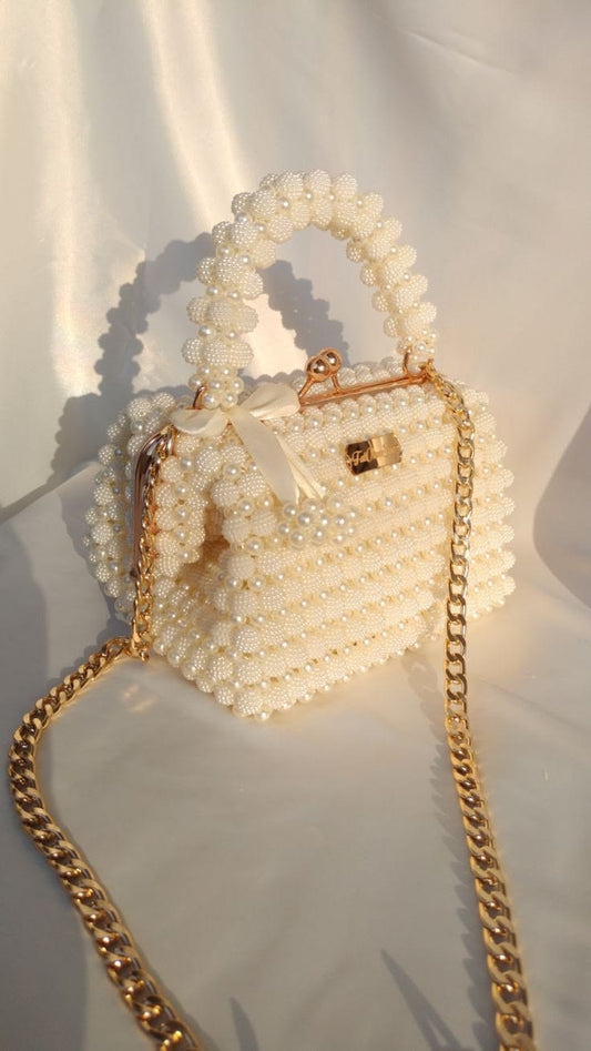 Pearl Beaded Bridal Clutch