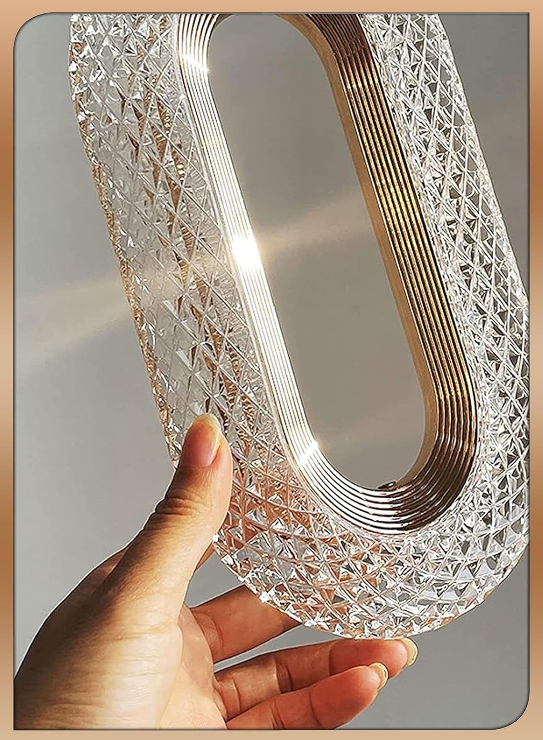 Oval Crystal Touch Lamp – USB Rechargeable | 3 Color Modes | Dimmable